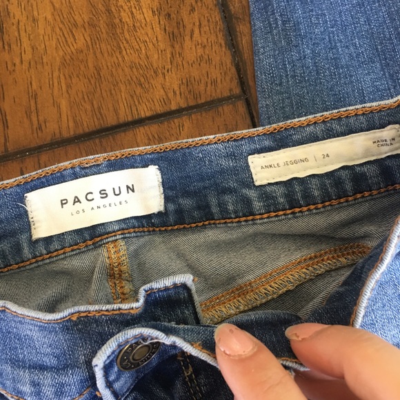 Pacsun Skinny Ankle Jeggings Raw Hem 24 - Picture 4 of 8